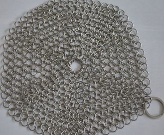 Kitchen 304 Stainless Steel Chainmail Scrubber Cast Iron Hardware Cleaner 7 * 7 inch