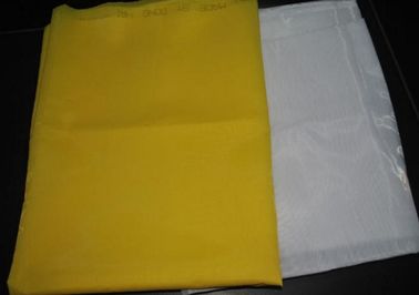White And Yellow Screen Printing Polyester Fabric Mesh Twill Weave FDA Certificate  